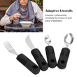 4-Piece Non-Slip Rubber Handle Stainless Steel Utensil Set – Spoon • Fork • Steak Knife • Teaspoon