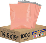 1000 Pack Poly Mailers – 14.5″×19″ Light Pink Shipping Bags with Strong Adhesive, Large Envelopes for Clothing