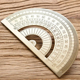 Vintage Brass Straight Ruler – Metal Triangle & Protractor Measuring Tool for Students & Creatives