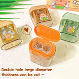 Cartoon Capybara Double Hole Pencil Sharpener – Portable Cute Manual Stationery Tool