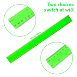 Colorful Transparent Plastic Rulers – 7-Pack School Ruler Set