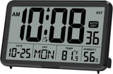 Automatic Digital Wall Clock – Battery Operated Table & Wall Clock with Temperature, Humidity & Date Display