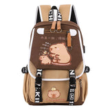 Capybara Flap Backpack with Pencil Case – Cute Nylon Animal Daypack for Teens