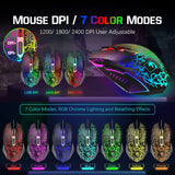 MambaSnake T11 Wired Gaming Combo – Rainbow LED Backlit Keyboard, Gaming Mouse & Headset Set for PC & Laptop
