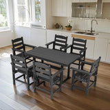 “7-Piece HDPE Patio Outdoor Dining Set – 51” Dining Table with 6 Chairs, Weather-Resistant Outdoor Furniture”