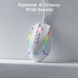 Redragon M612 Predator RGB Gaming Mouse – 8,000 DPI Wired Optical Mouse with 11 Programmable Buttons (White)