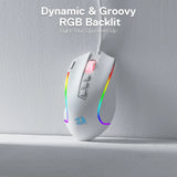 Redragon M612 Predator RGB Gaming Mouse – 8,000 DPI Wired Optical Mouse with 11 Programmable Buttons (White Edition)
