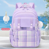 Oxford Fabric Sweet-Color Student Backpack with Plush Doll Pendant – Multi-Compartment School Bag 🏫 🎀
