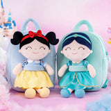 9-Inch Plush Backpack for Baby Girls – Red Bow Princess Doll Bag | Soft Cute Plush School Bag Gift for Toddlers & Preschool Girls