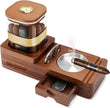 Wooden Cigar Humidor & Ashtray Set with Drawer, Cigar Jar, Cigar Cutter & Slot Organizer
