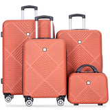 4-Piece Lightweight Travel Luggage Set – Large Capacity Spinner Suitcases with Double Wheels