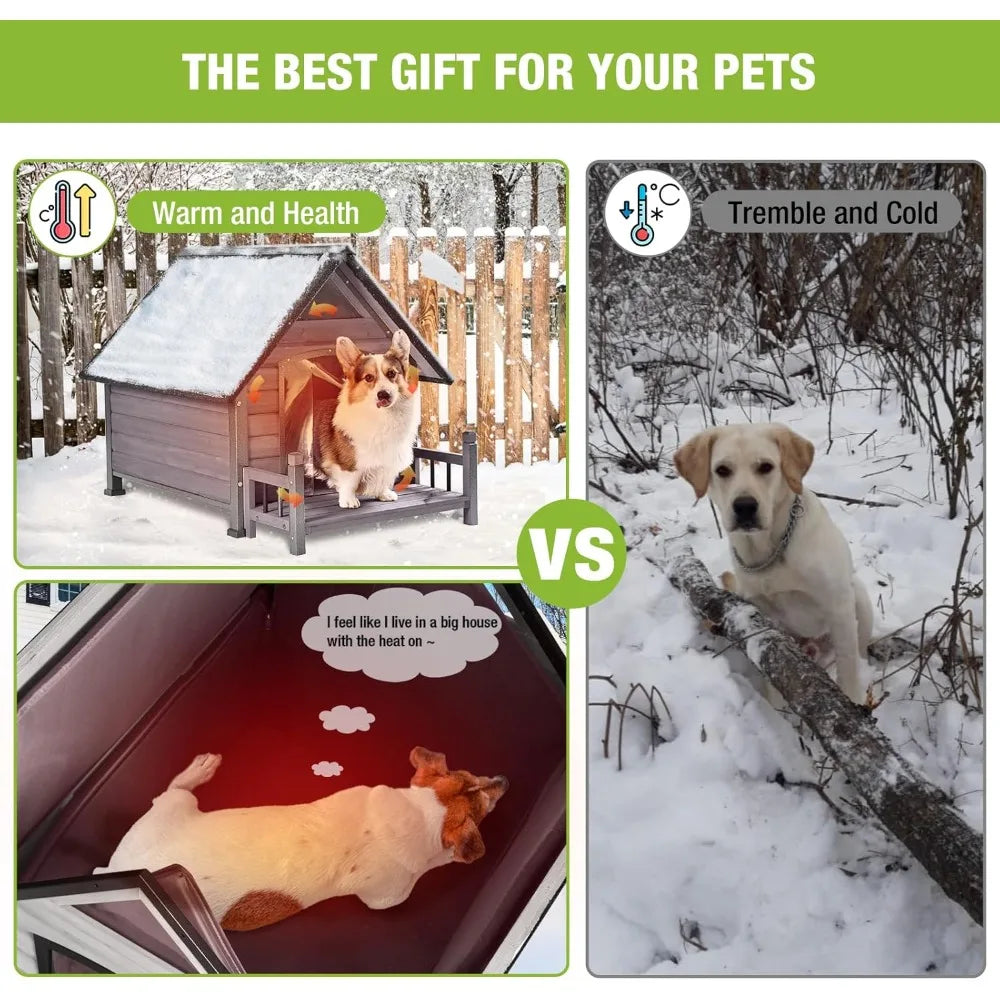Outdoor Dog House – 100% Insulated Winter Kennel with Waterproof Liner for All Breeds