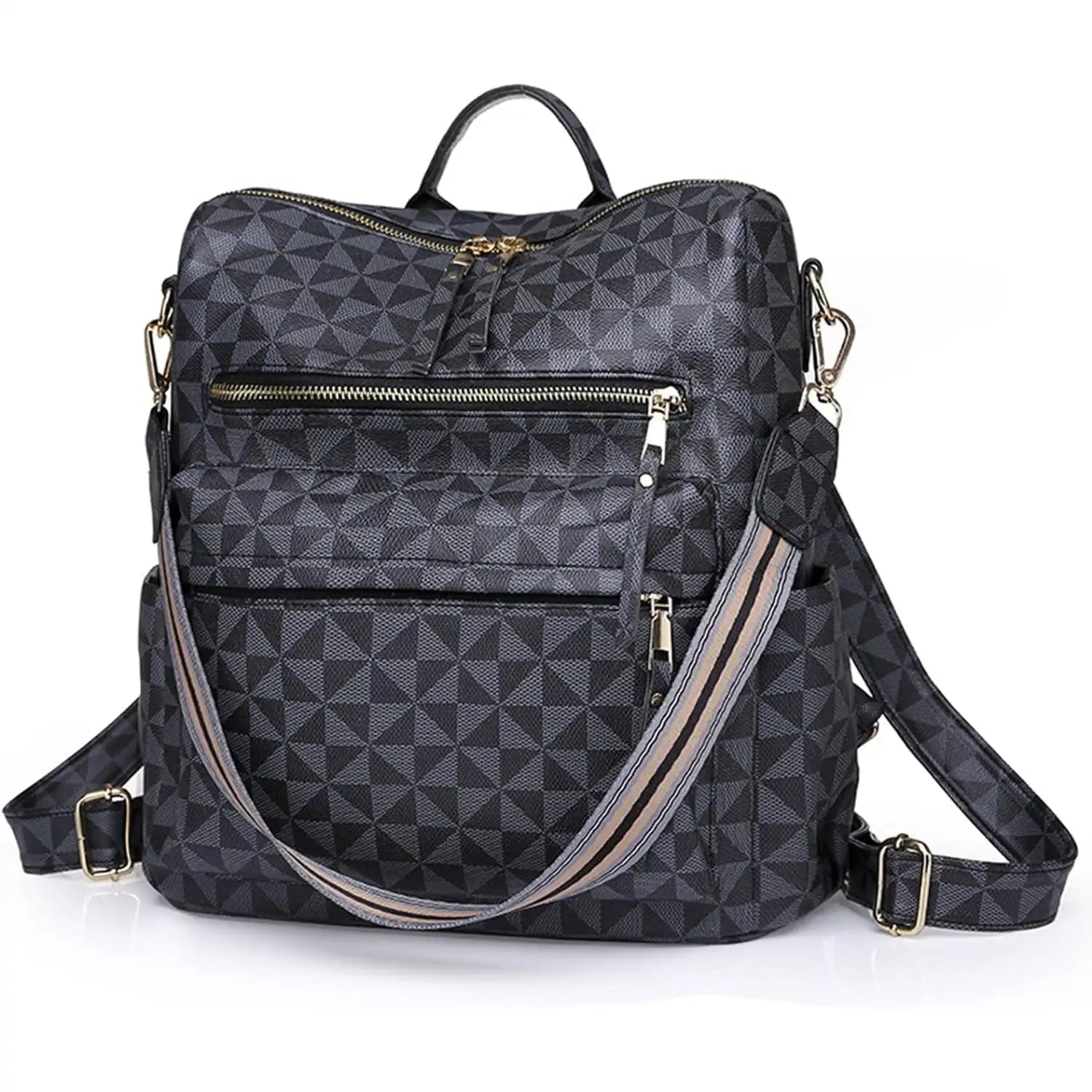 Convertible Women’s Leather Backpack Purse – Large Fashion Travel & College Shoulder Bag