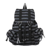 Retro Stripes School Backpack — Large-Capacity Unisex Student & Commuter Bag