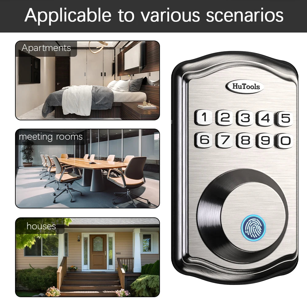 Smart Keypad Door Lock – Fingerprint Entry, Deadbolt with 20 Touch Codes & 20 User Profiles