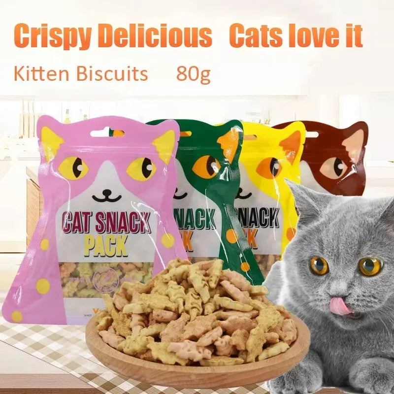 Gimcat Nutripockets Salmon Cat Treats – Salmon, Chicken & Tuna Crispy Biscuits for Cats