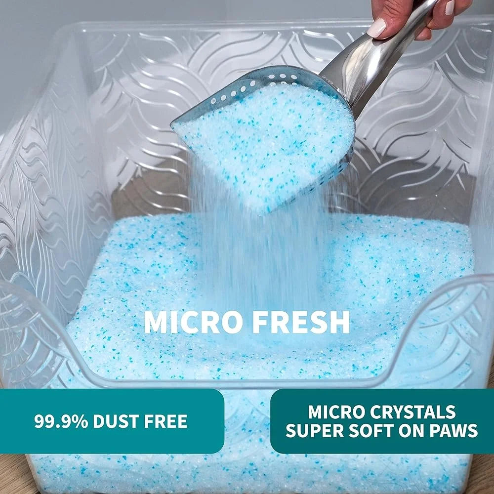 Micro Fresh Scented Crystal Cat Litter – Non-Clumping, OdorBond 30-Day Odor Control, Ultra-Absorbent & Soft Paw Comfort