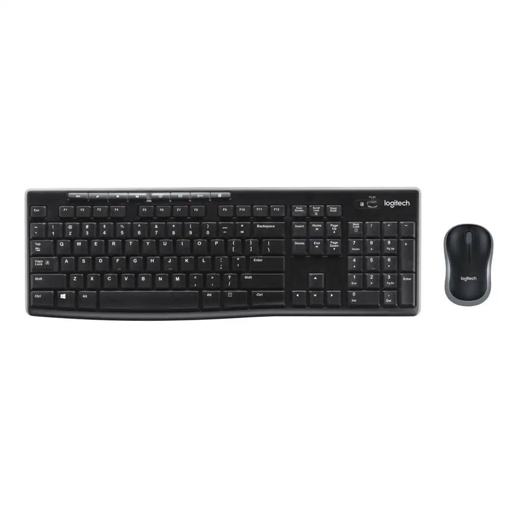 Logitech Wireless Keyboard and Mouse Combo – 2.4GHz Connection with Compact Mouse, Plug-and-Play for Windows PCs & Laptops