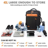 40L Expandable Travel Backpack — Waterproof Large-Capacity Luggage & Laptop Bag for Business + Adventure Trips