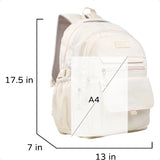 Aesthetic School Backpack for Teens & College – Beige Laptop Bookbag for Girls & Boys
