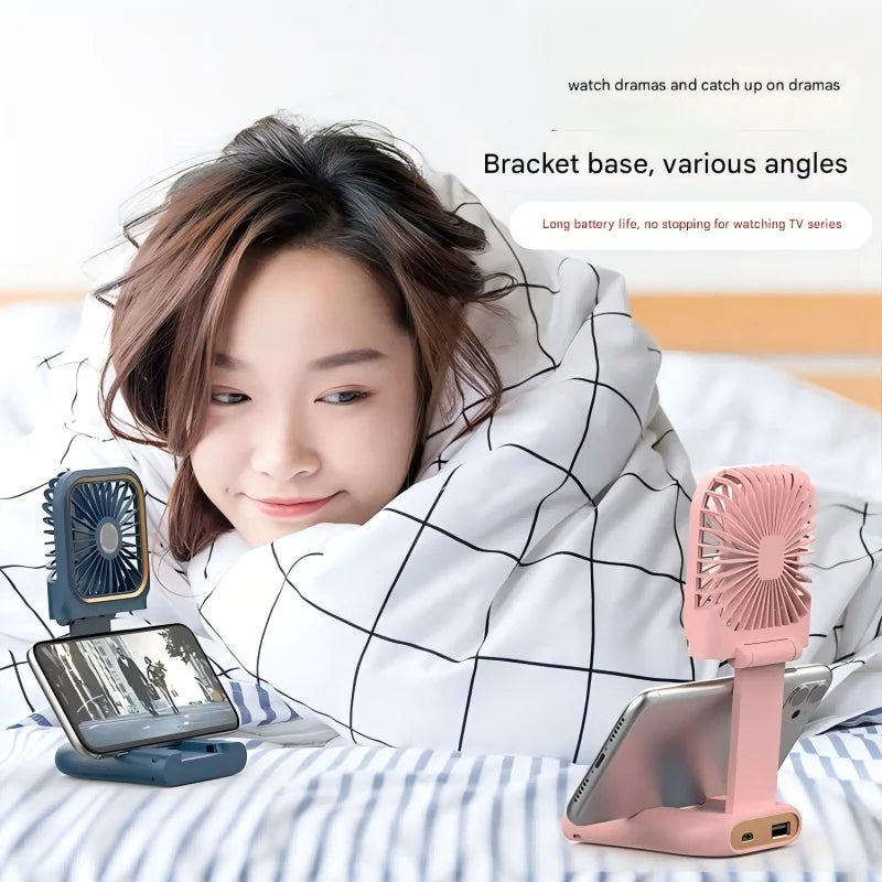 Portable Handheld Mini Fan – 3000mAh USB Rechargeable, Digital Display, 180° Folding & Adjustable Neck Fan 💨🔋
