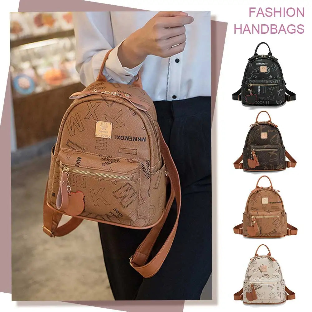 PU Leather Mini Backpack Purse for Women – Adjustable Strap Multi-Pocket Backpack for Travel & Shopping