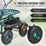 VEVOR Garden Cart Rolling Work-Seat with Wheels – 360° Swivel Gardening Scooter & Tool Wagon