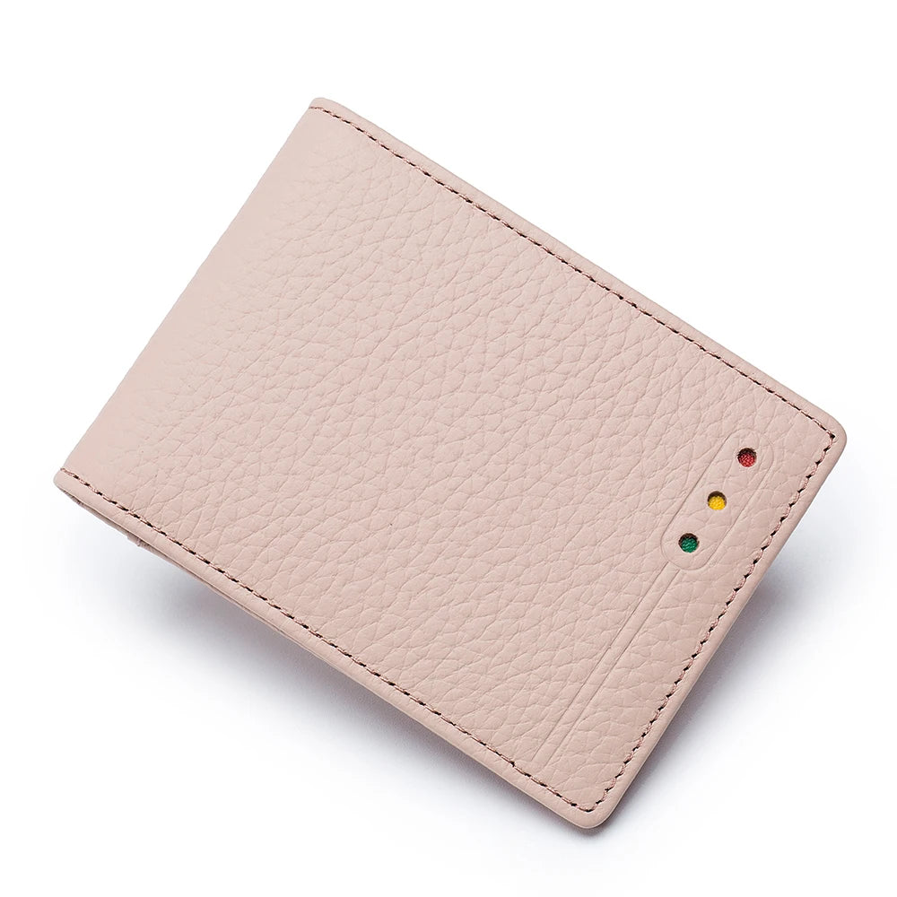 RFID Blocking Genuine Leather Slim Wallet – Unisex Soft Credit Card Holder & Thin Minimalist Purse for Men & Women