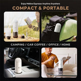 Rich Crema Portable Electric Espresso Maker – Self-Heating, 2-in-1 Extraction System for Travel, Car & Hiking