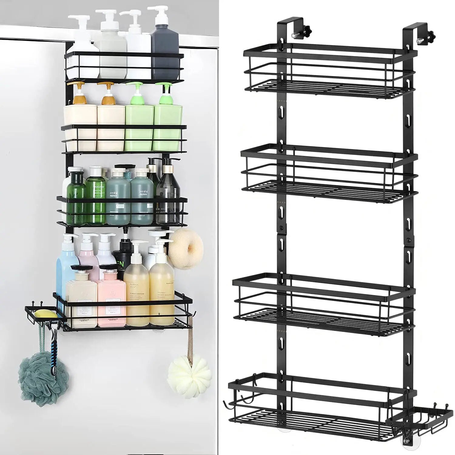 Behind-the-Door Waterproof & Rust-Proof Bathroom Basket – Over-Door Storage Organizer