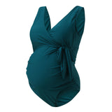 Women’s Maternity One-Piece Swimsuit – Solid Pregnancy Bathing Suit, Comfortable Bikini-Style Swimwear for Summer Beach