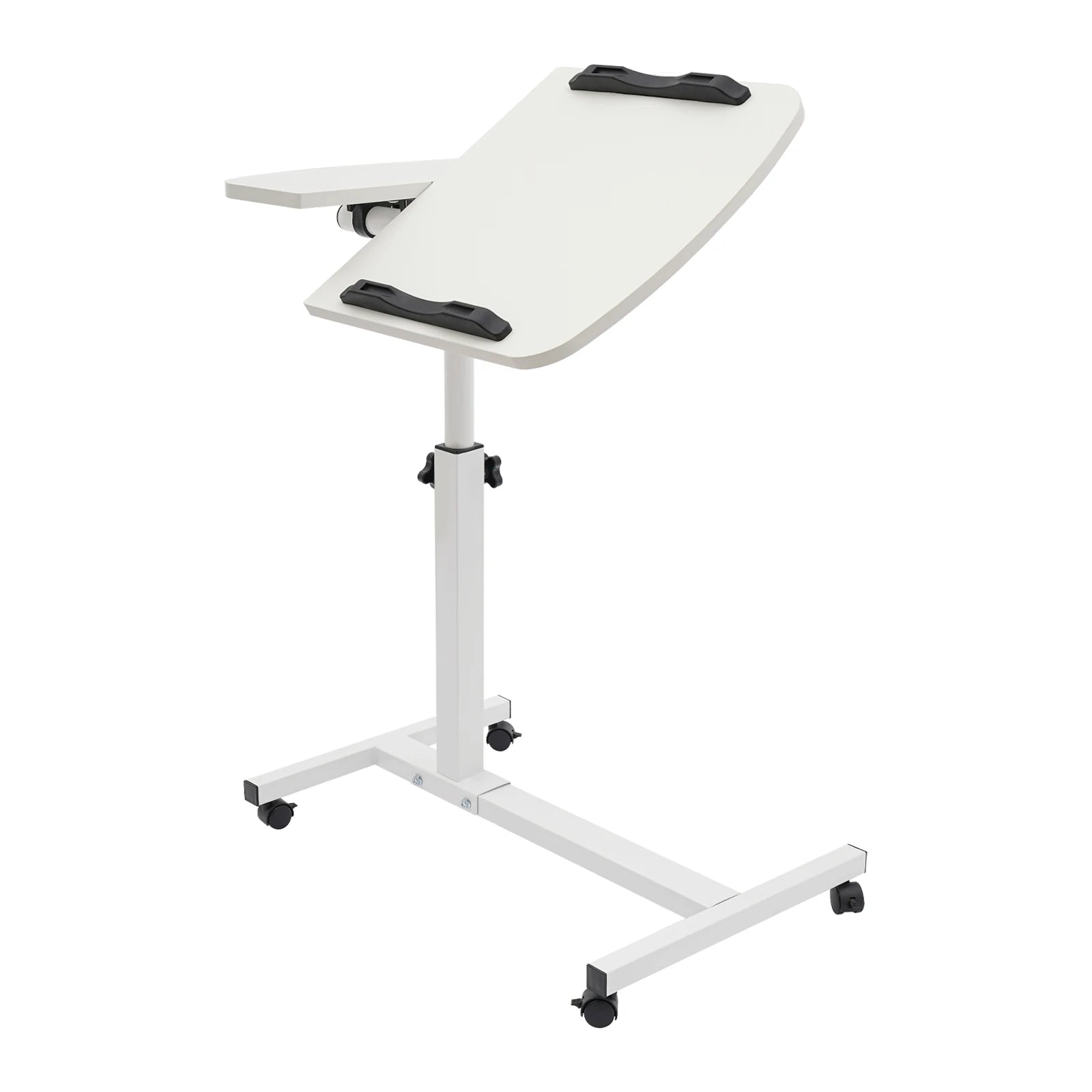Adjustable Rolling Laptop Desk Stand with Wheels – Mobile Sit-Stand Computer Table