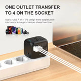 Universal Travel Power Adapter – Compact Converter with Multi-Plug Outlets for China, USA, UK & Europe