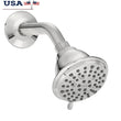 Premium 8-Spray Wall-Mount Fixed Shower Head — WaterSense® Certified, High-Pressure Chrome Finish