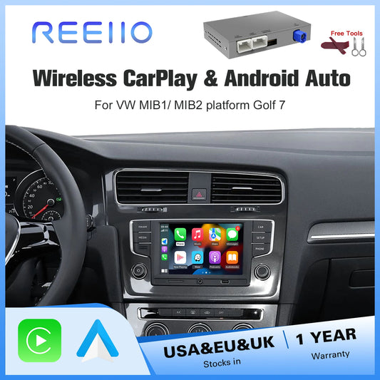 Wireless CarPlay & Android Auto module box – plug & play adapter for VW Volkswagen, Skoda Octavia, Golf MK7, Polo, Passat B8 MIB/MIB2