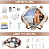 “Women’s Gym Duffel Bag with USB Charging Port, Shoe Compartment & Wet-Pocket Travel Weekender”