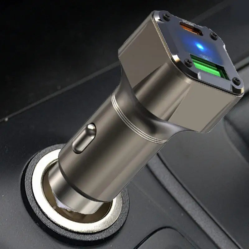 30W USB-C Car Charger – Multi-Function Fast Charging Adapter with Safety Hammer Design for Cars & SUVs