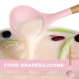 12-Piece Silicone Cooking Utensils Set with Wooden Handles – Non-Stick Spatulas, Spoons & Ladles