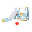 4‑in‑1 Toddler Playground Set – Swing, Slide, Climber & Basketball Hoop Indoor/Outdoor Playset (Blue)
