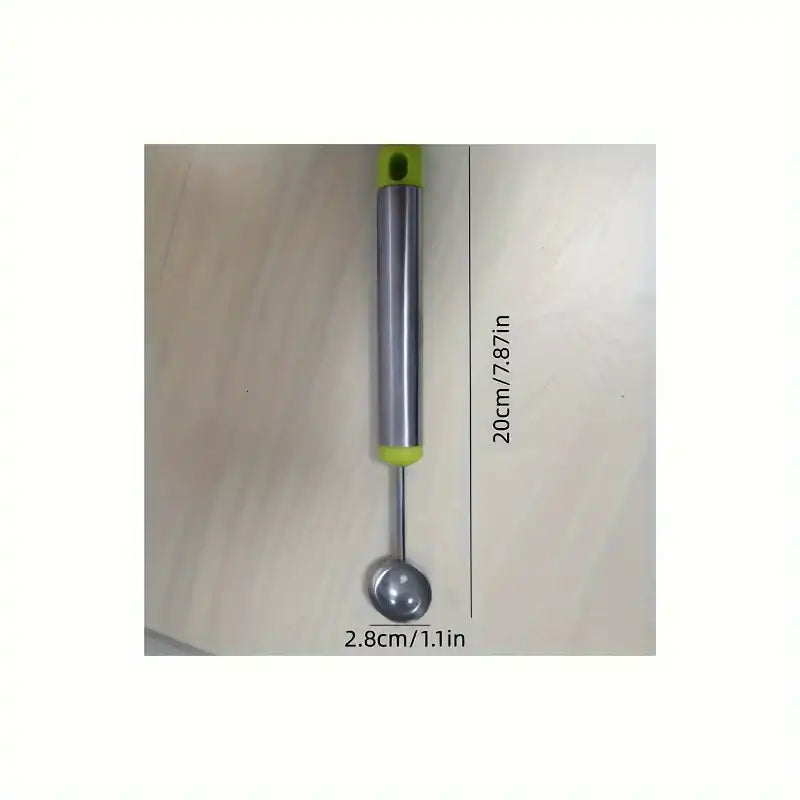 Versatile Stainless Steel Scoop – Long Handle Fruit & Ice-Cream Scoop for Watermelon, BBQ & Outdoor Cooking