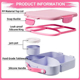 Leak-Proof 4-Compartment Bento Lunch Box – 31 oz / 900 ml Food Container for School, Outdoor & Travel (Pink)