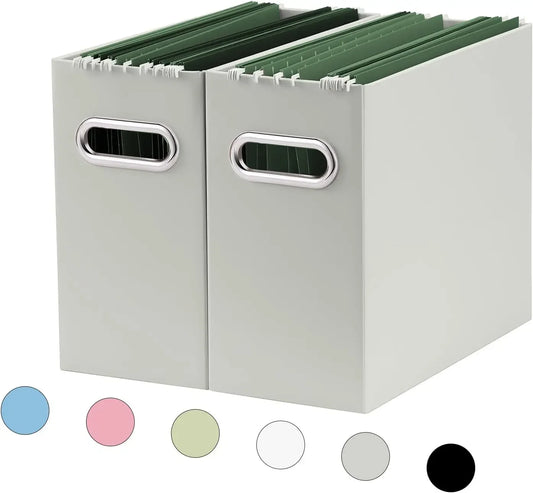 Collapsible File Organizer Box – 2-Pack Portable Storage with Handle for Office & Home (Pink) 📁