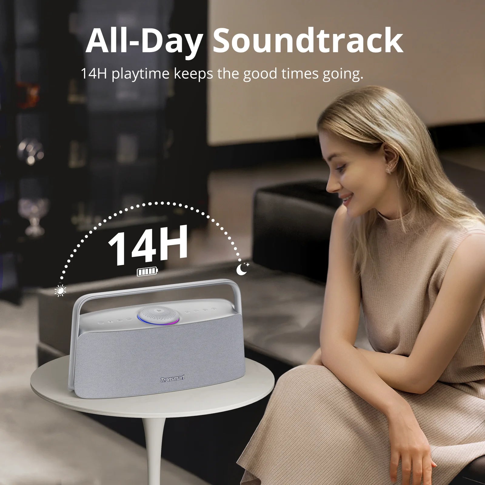 Tronsmart Fiitune X30 Bluetooth Speaker – 80W Hi-Res Home Audio with DSP, IPX6 Waterproof, App Control & Portable Handle