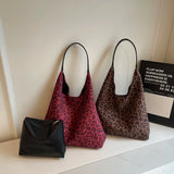 Women’s Leopard Print Top-Handle Tote & Hobo Bag Set – Large Capacity Satchel with Small Purse