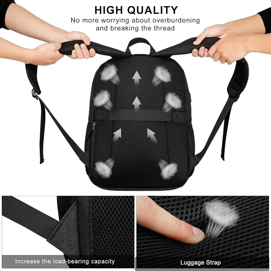 15.6" Water-Resistant School Laptop Backpack – USB Charging Bookbag for Teen Boys & College Students | Durable Study Daypack