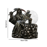 Halloween Light-Up Ghost Fortune Teller – Touch-Sensing Grim Reaper Statue for Haunted House & Spooky Home Décor