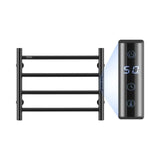 Electric Heated Towel Rack – Wall-Mounted 4-Bar Matte Black Plugin Dryer