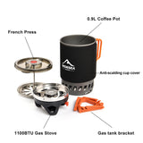 Widesea Camping Cooking System – Portable Gas Stove with Heat Exchanger, Coffee Pot, Cup & Cookware Set 🔥☕