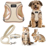 No-Pull Step-In Pet Harness, Leash & Collar Set – Reflective Soft Mesh Vest with Anti-Lost ID Tag for Small Dogs & Puppies