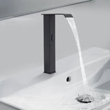 Matte Black Touchless Waterfall Sensor Faucet – One-Hole Kitchen & Bath Upgrade 🖤